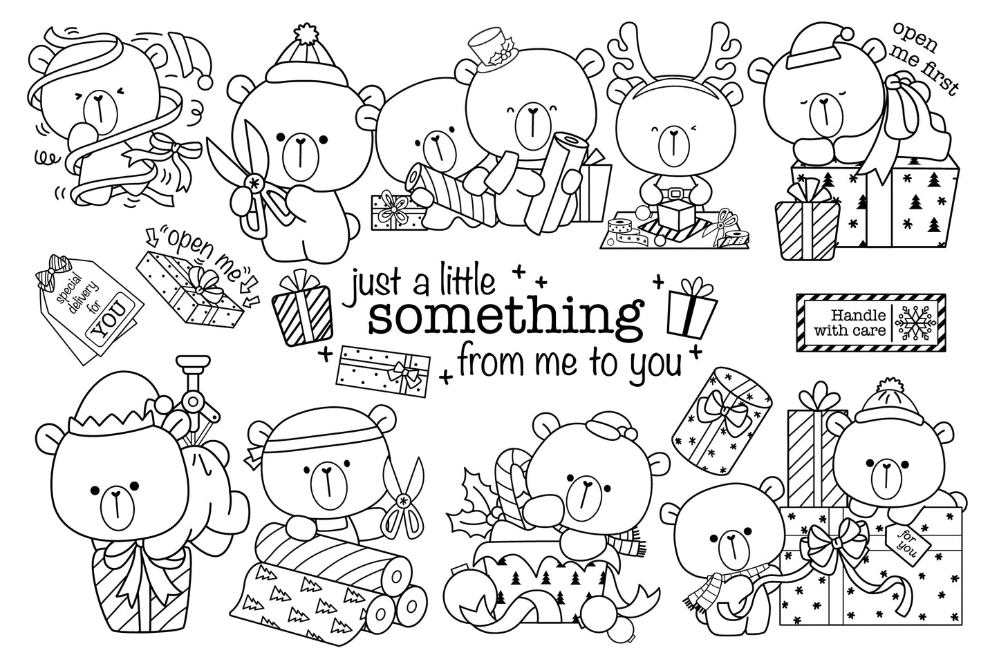 Polar Bear Clipart - Christmas Gift Clip Art