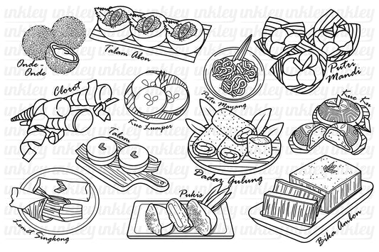 Indonesian Traditional Snack Clipart - Jajanan Pasar