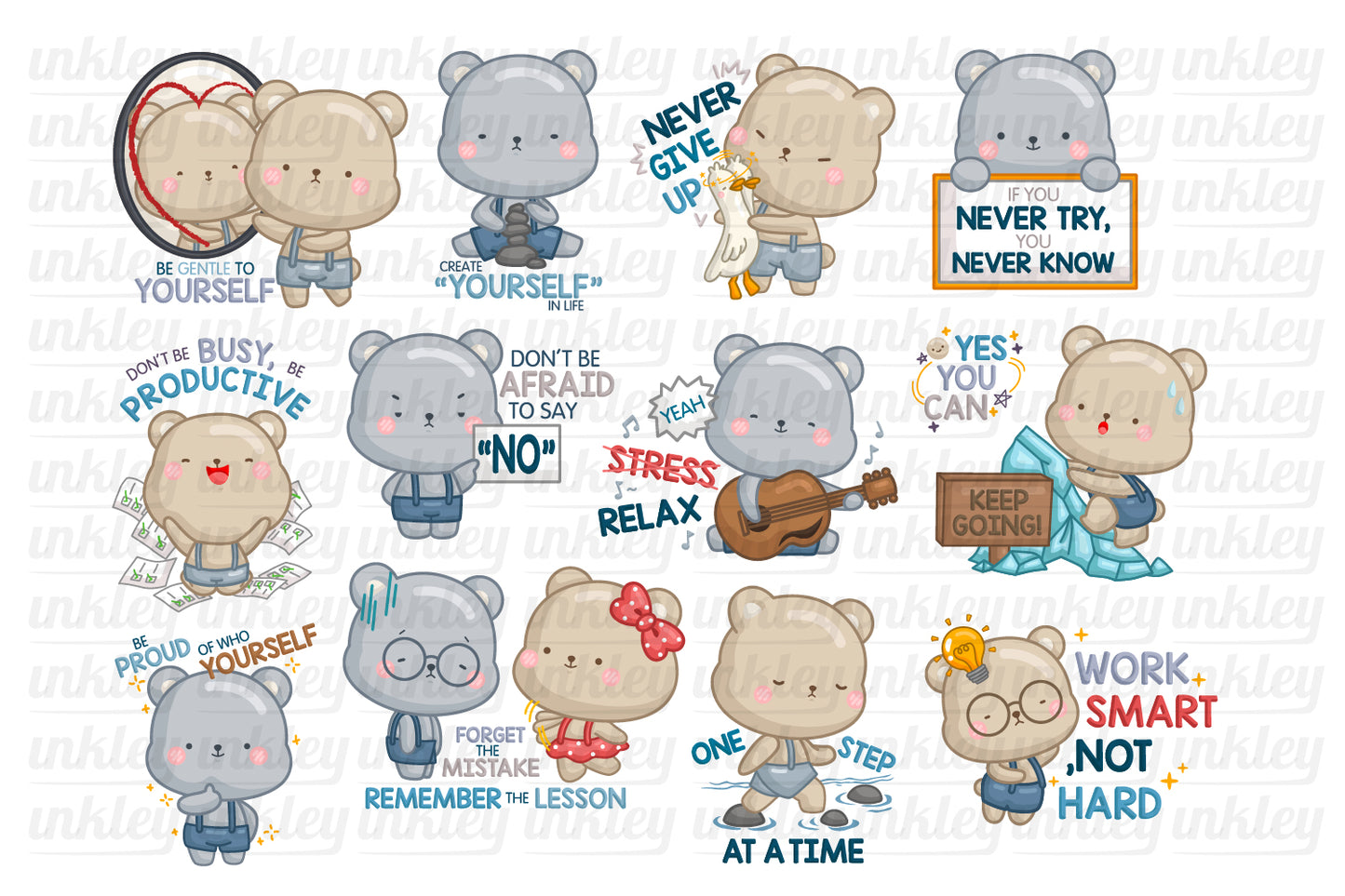 Motivational Quote Clipart - Cute Bear Clip Art