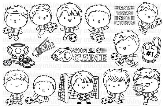 Soccer Clipart - Cute Sports Clip Art Coloring