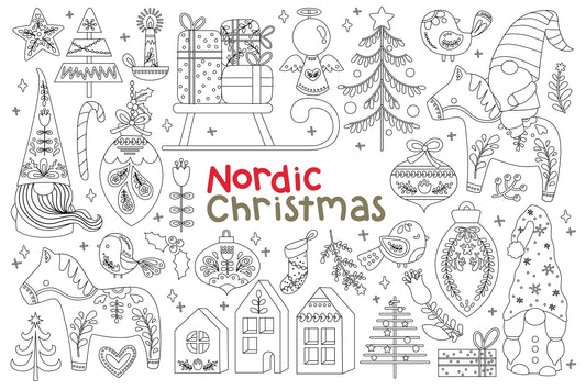 Nordic Christmas Clipart - Cute Christmas Clip Art