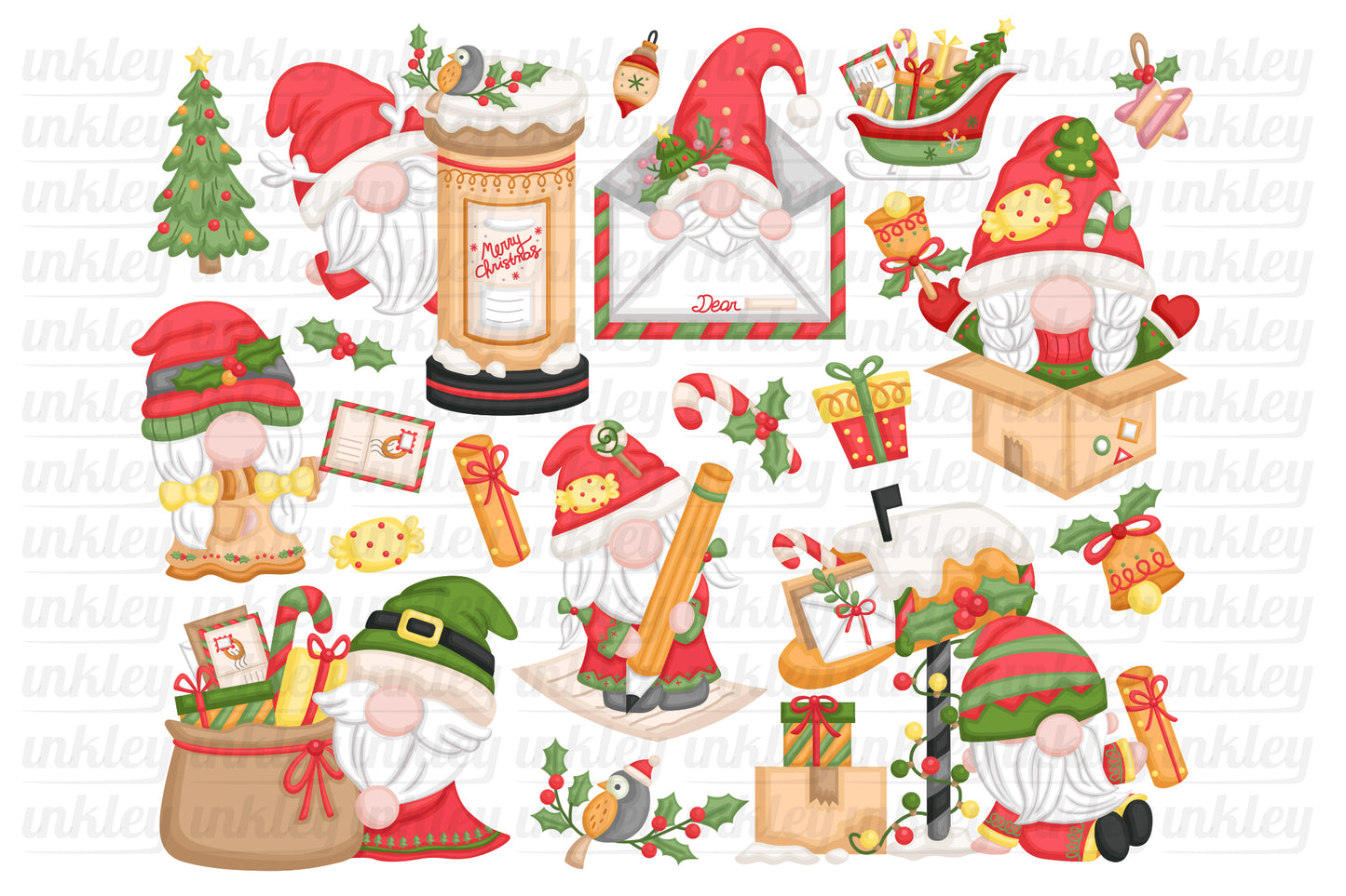 Christmas Gnome Clipart - Cute Christmas Clip Art