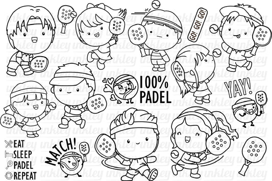 Padel Clipart - Cute Sports Clip Art Coloring