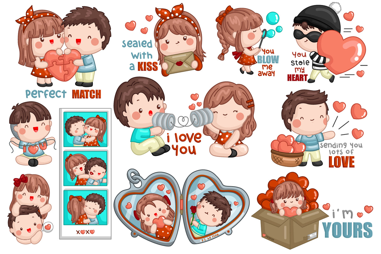 Valentine Couple Clipart - Cute Love Clip Art