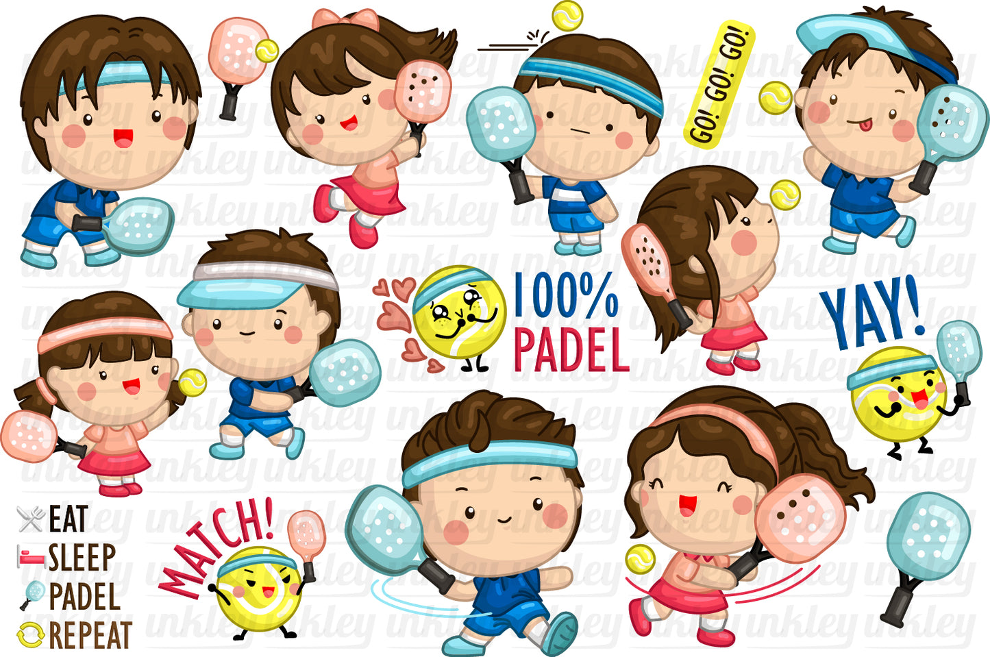 Padel Clipart - Cute Sports Clip Art