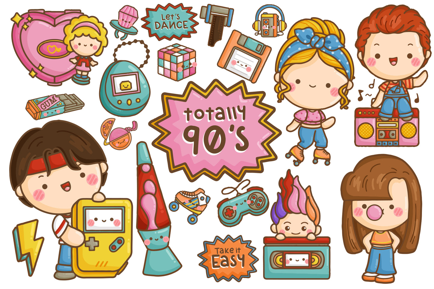 90s Kids Clipart - Pop Culture Clip Art