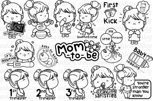 Baby Pregnancy Clipart - Mom to Be Clip Art Coloring
