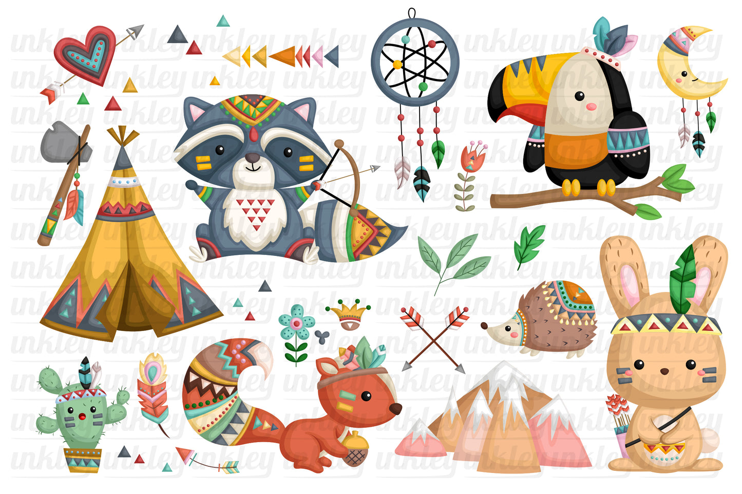 Tribal Animal Clipart - Cute Animal Clipart - Wild Animal