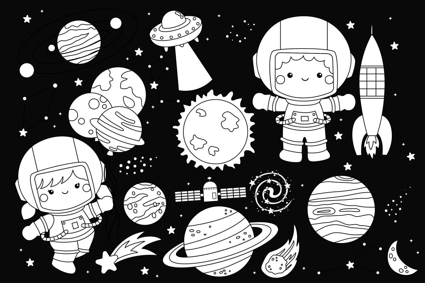 Galaxy and Space Clipart - Space and Exploration