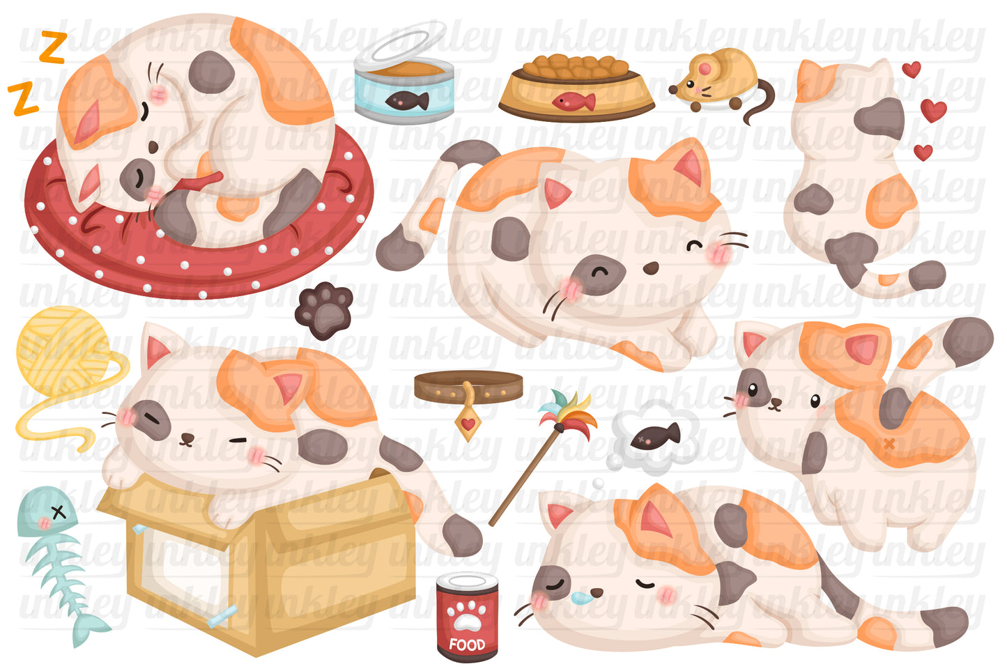 Cute Cats Clipart - Feline Animal Clip Art