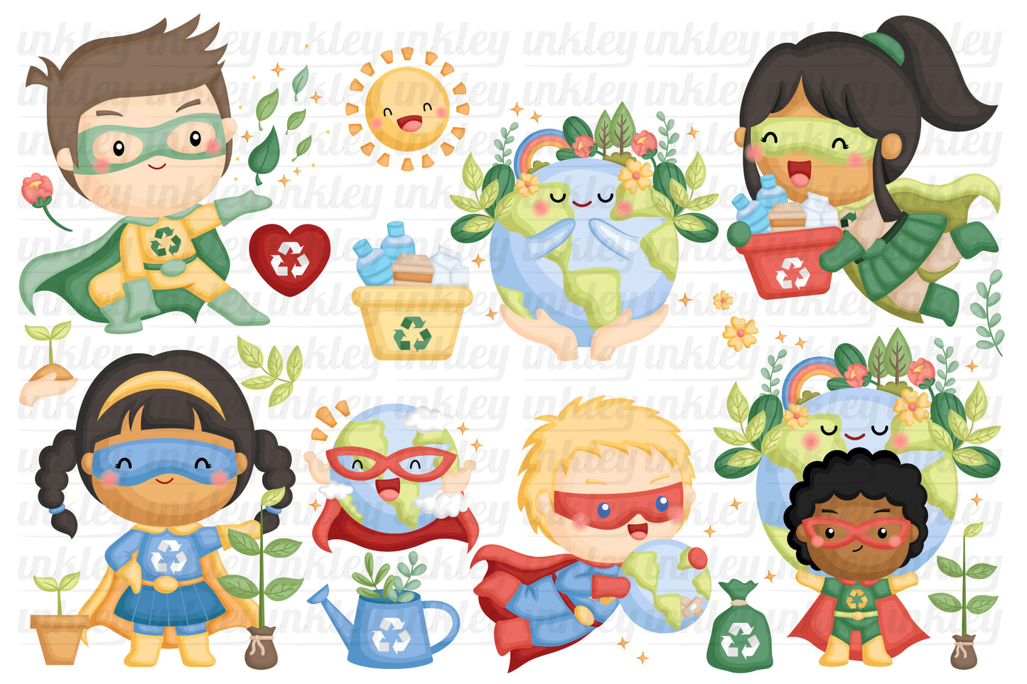 Earth Day Clipart - Superheroes Clipart