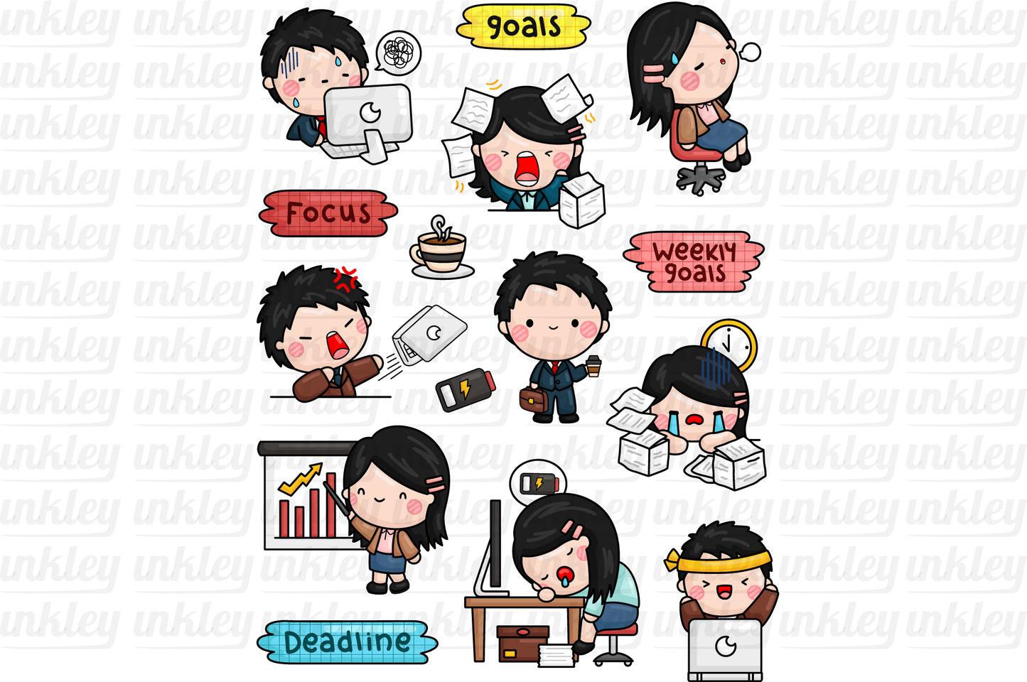 Office Job Clipart - Salary Work Stress Clip Art