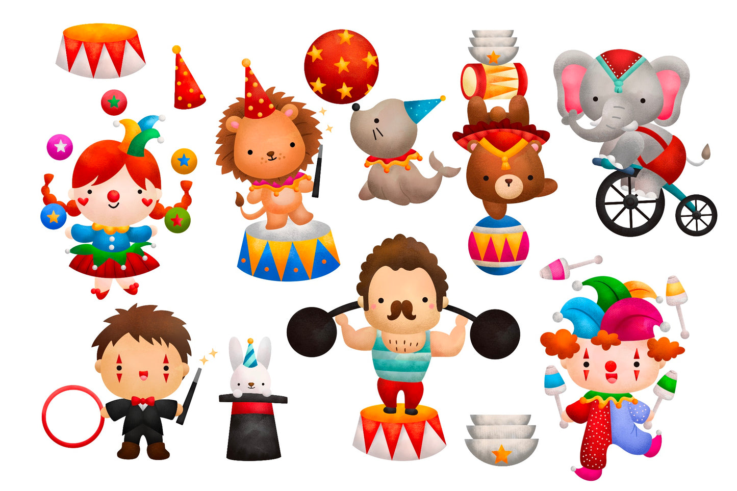 Circus Carnival Clipart - Cute Circus Animal Clip Art