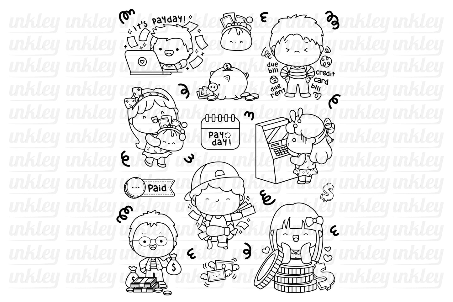 Payday Clipart - Salary Work Money Clip Art Coloring