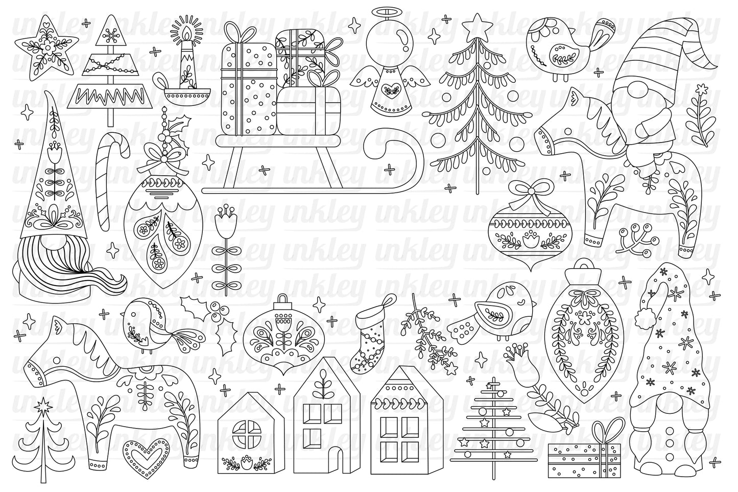 Nordic Christmas Clipart - Cute Christmas Clip Art