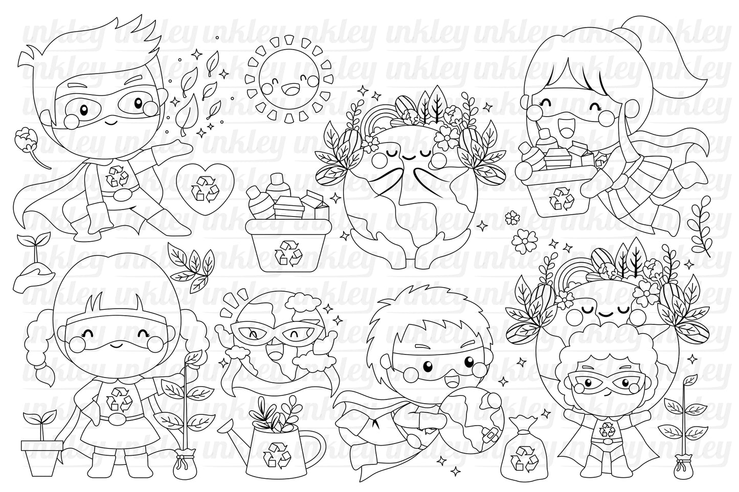 Earth Day Clipart - Superheroes Clipart