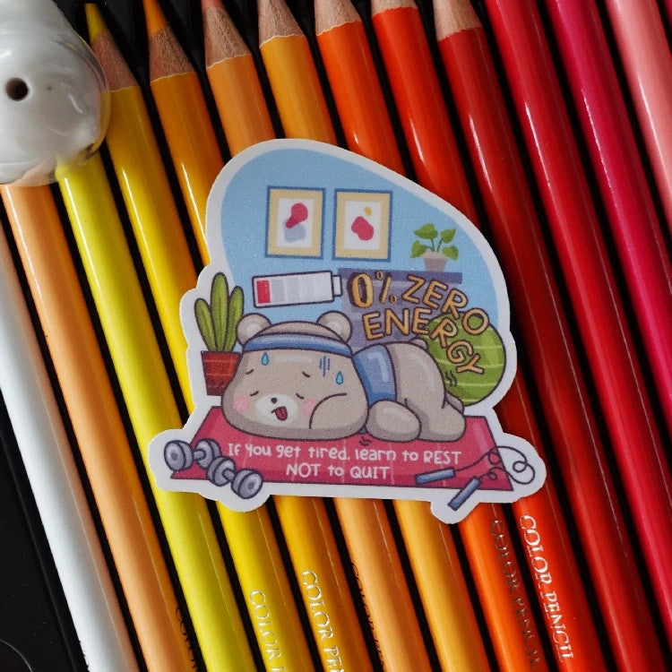 Bear Workout Die Cut Sticker Sheet | Waterproof | Aesthetic Sticker | Sticker Sheet Pack | Planner Sticker