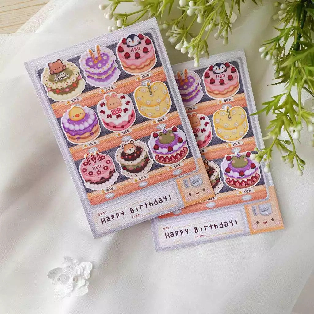 Birthday Card | Kartu Ucapan Ulang Tahun | Die Cut Stickers Waterproof | Aesthetic Sticker | Die Cute Pack | Planner Sticker | Happy Birthday