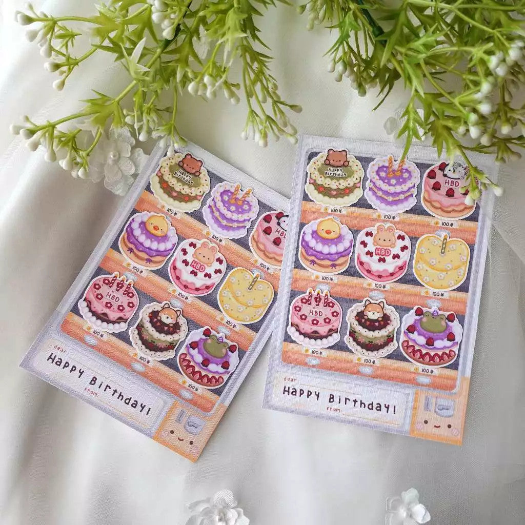 Birthday Card | Kartu Ucapan Ulang Tahun | Die Cut Stickers Waterproof | Aesthetic Sticker | Die Cute Pack | Planner Sticker | Happy Birthday