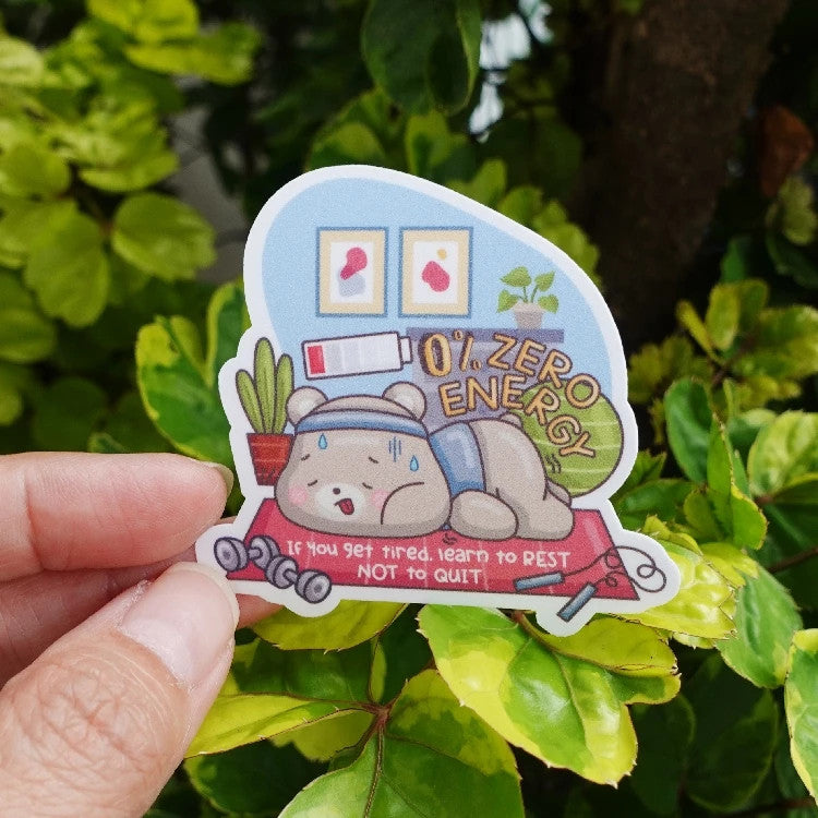 Bear Workout Die Cut Sticker Sheet | Waterproof | Aesthetic Sticker | Sticker Sheet Pack | Planner Sticker