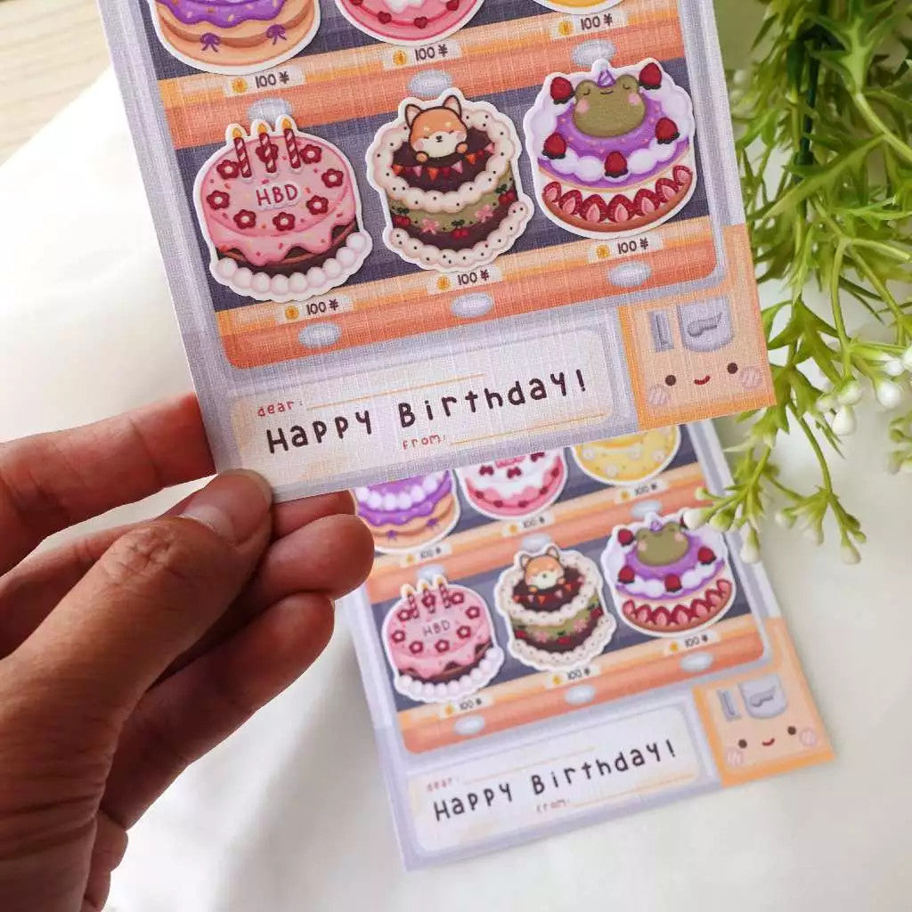 Birthday Card | Kartu Ucapan Ulang Tahun | Die Cut Stickers Waterproof | Aesthetic Sticker | Die Cute Pack | Planner Sticker | Happy Birthday