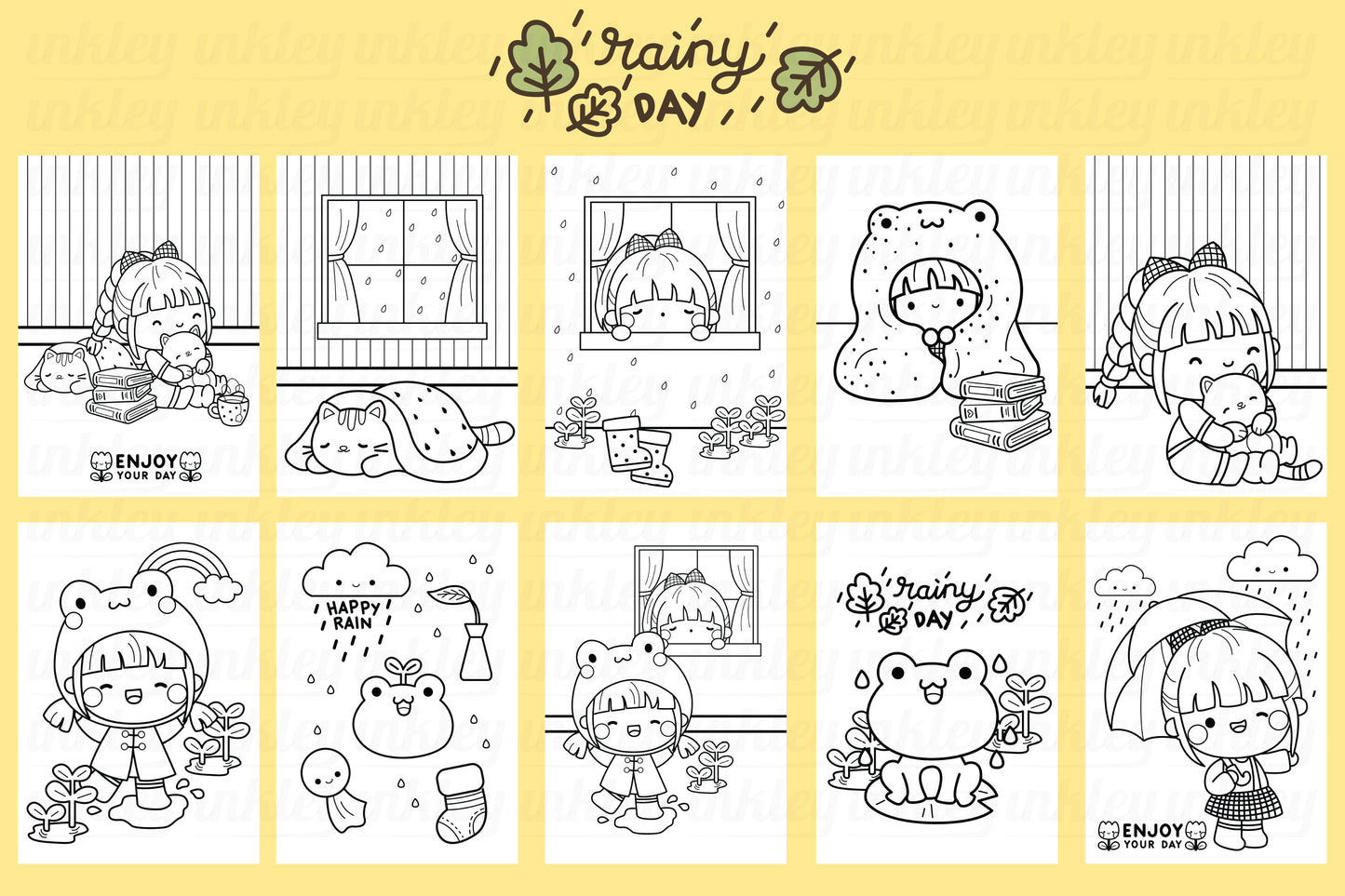 Rainy Days Coloring Pages Books