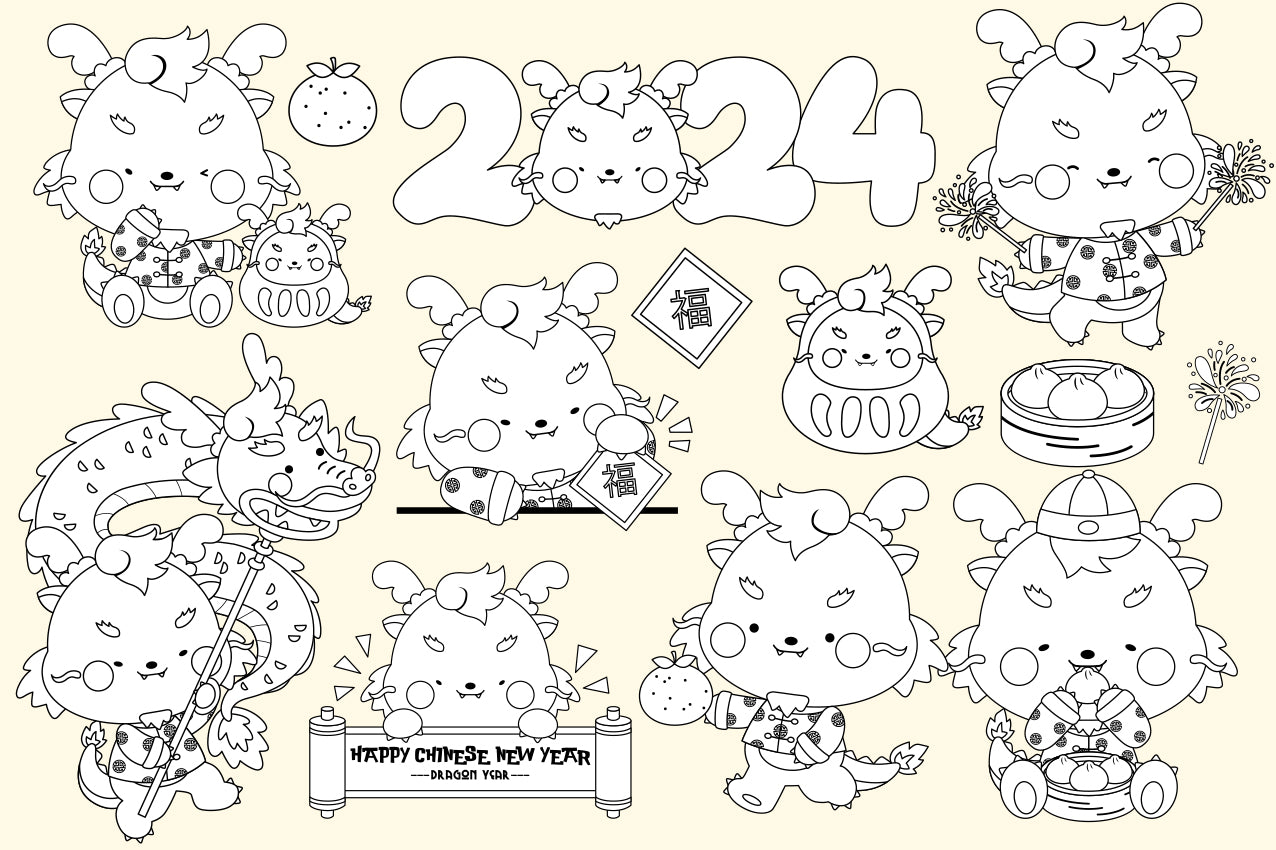 Year of the Dragon Clipart - Chinese New Year Clip Art