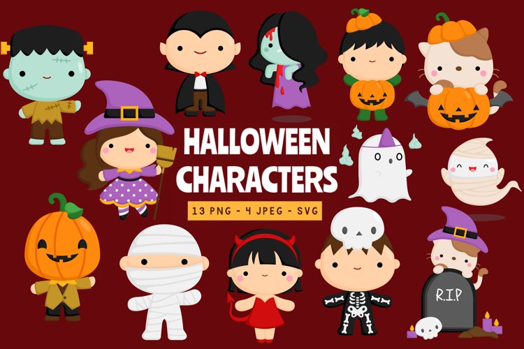 halloween characters clip art