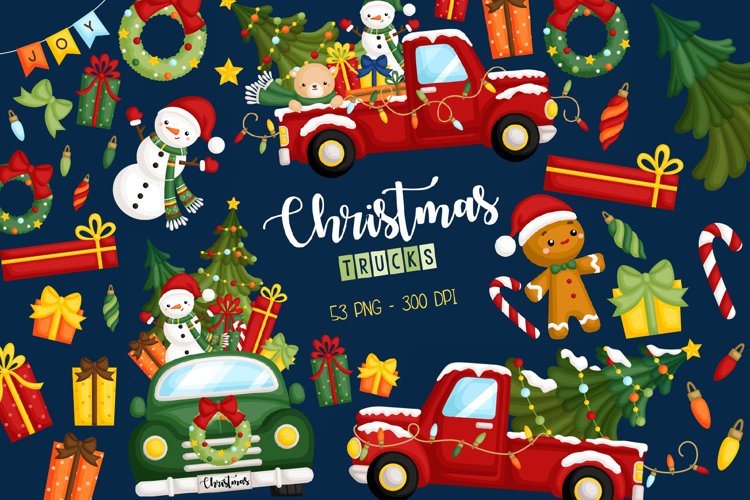 Christmas Truck Clipart - Holiday Truck Clip Art