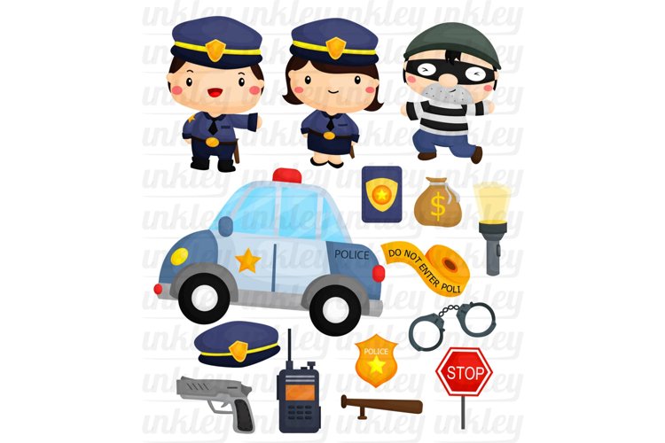 Police and Robber Clipart - Job and Occupation Clip art