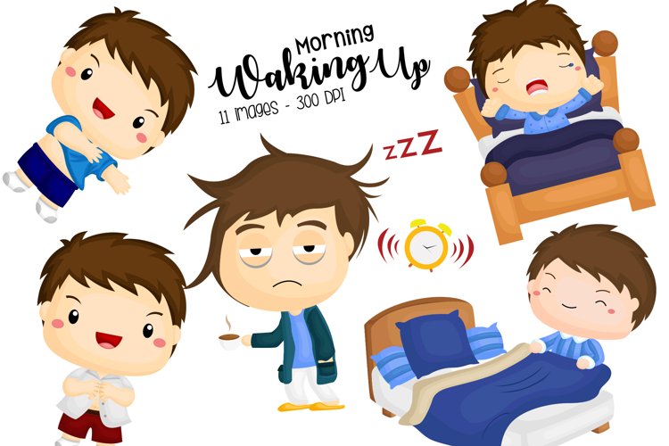 Kids Waking Up Clipart - Early Morning Clip Art