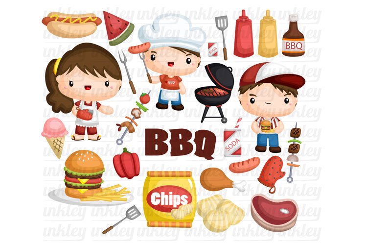 Cooking Barbeque Clipart - BBQ Food Clipart