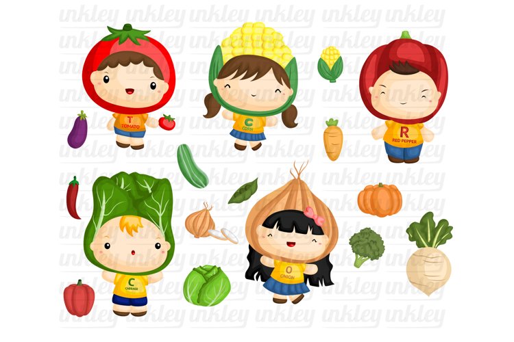 Vegetable and Kids Clipart - Fresh Vegetable Clip Art