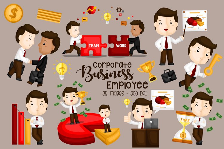 Businessman Clipart - Financial Activity Clip Art