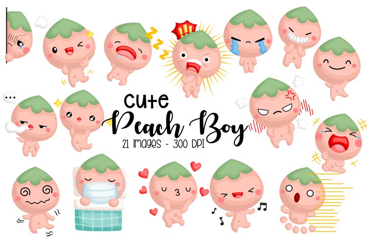 Peach boy Clipart - Cartoon Clip Art