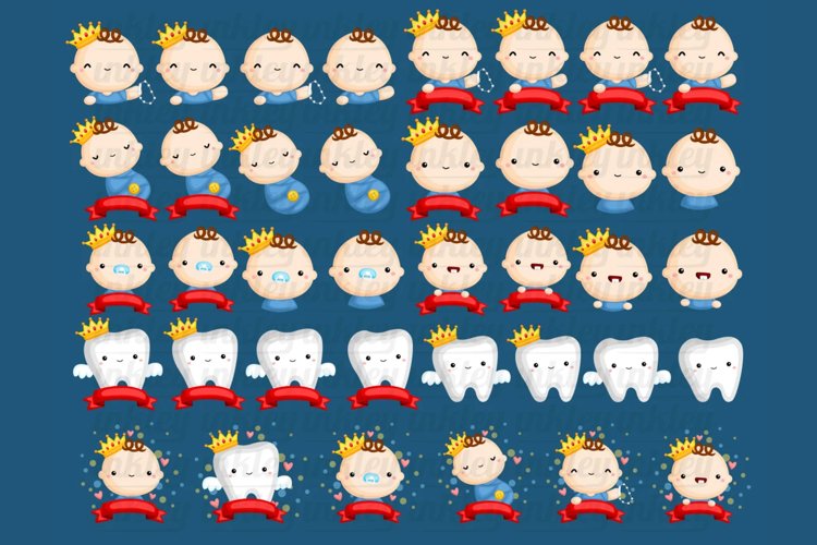 Cute Baby Boy Clipart - Baby Boy and Items