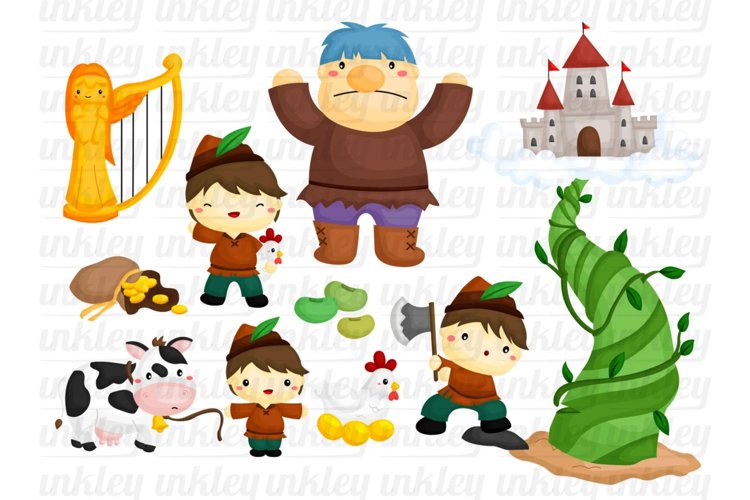 Jack and Beanstalk Clipart - Kids Stories Clip Art