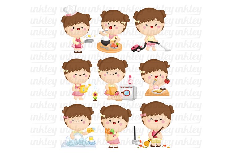 Girl Activity Clipart - Cute Kid Clip Art