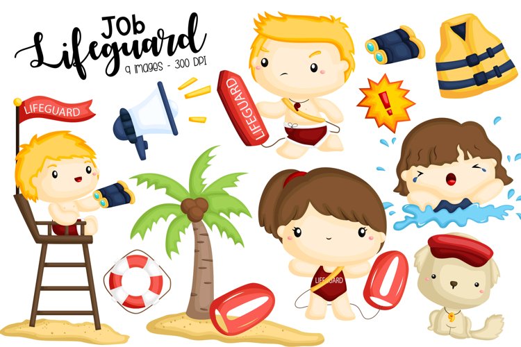 Beach Sea Lifeguard Clipart - Job and Occupation Clip Art