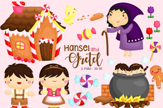 Hansel and Gretel Clipart - Kids Story Clip Art