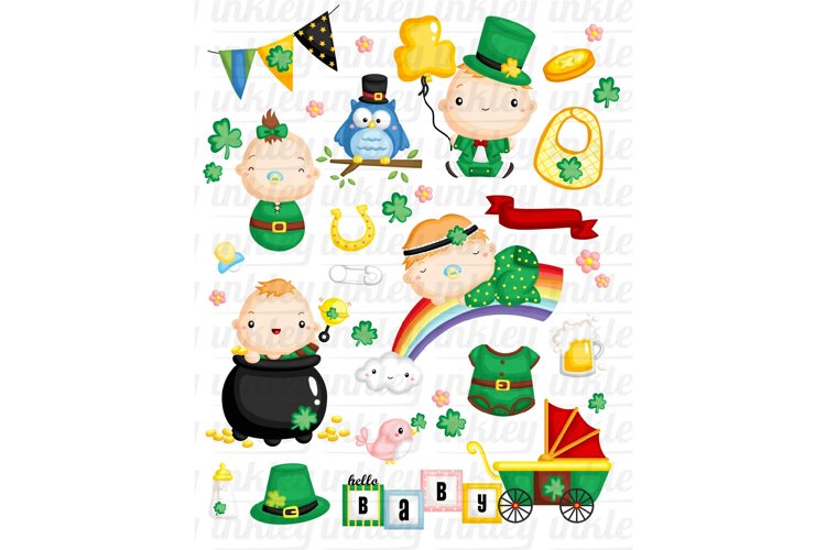 Leprechaun Babies Clipart - Cute Baby Clip Art