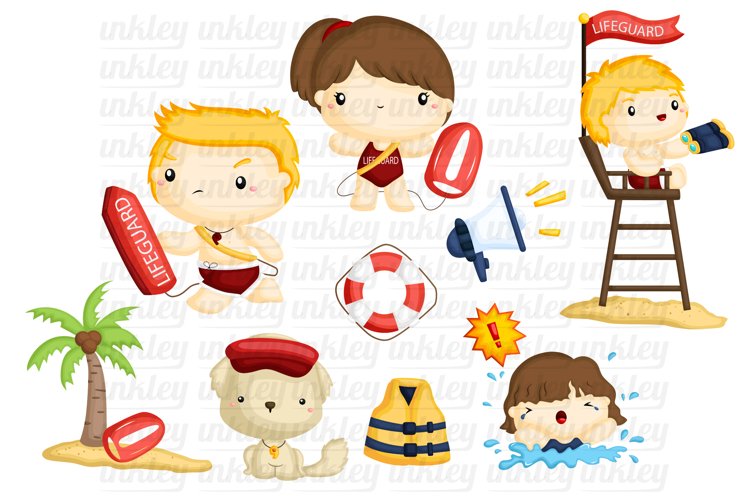 Beach Sea Lifeguard Clipart - Job and Occupation Clip Art