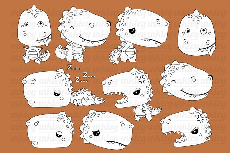Black and White Coloring Dinosaurs