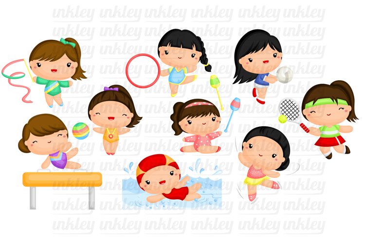 Girl Sports Clipart - Healthy Exercise Clip Art
