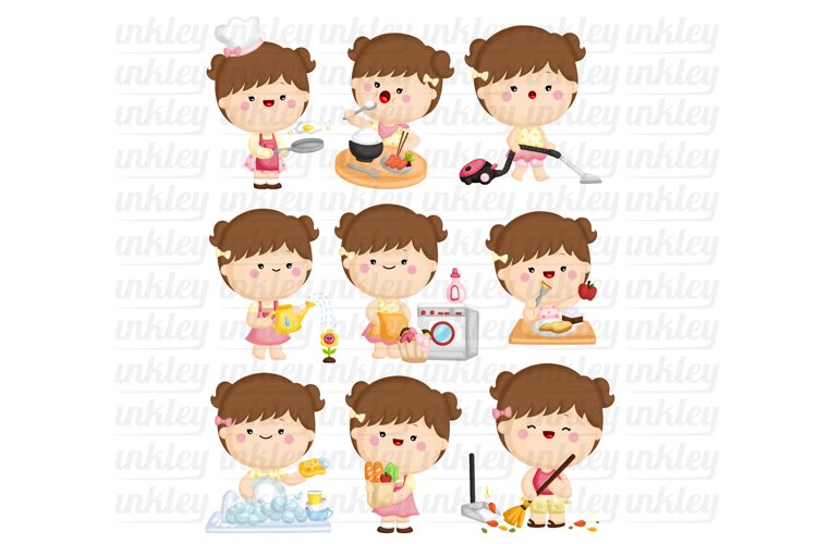 Girl Activity Clipart - Cute Kid Clip Art