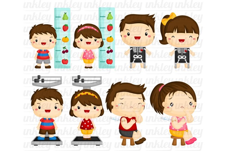 Kids and Health Checkup Clipart