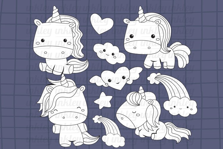 Black and White Coloring Rainbow And Unicorn