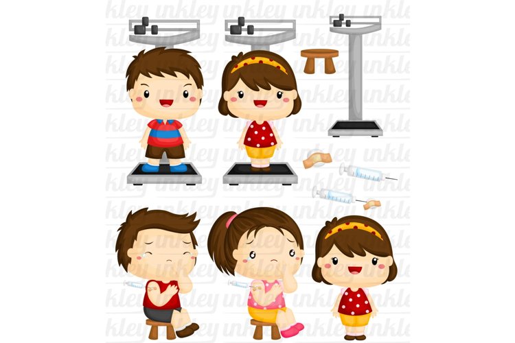 Kids and Health Checkup Clipart
