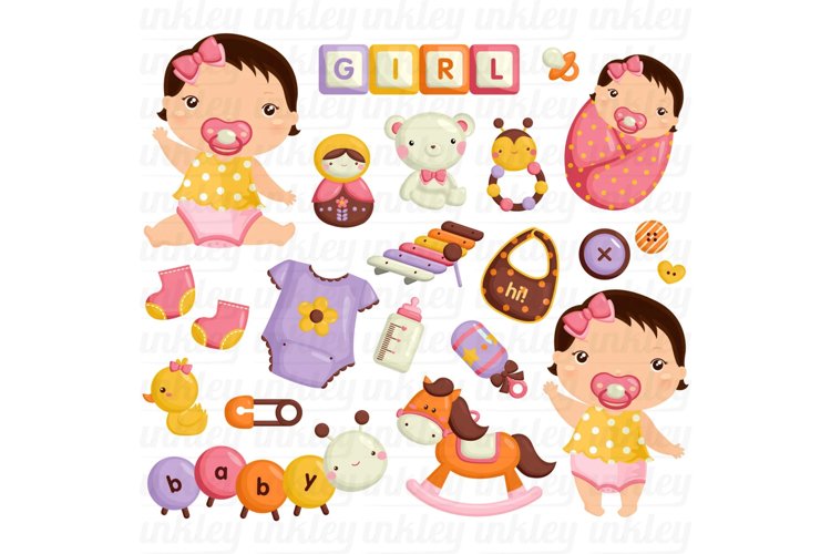 Baby Girl Clipart - Cute Babies Clip Art