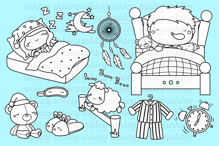 Black and White Coloring Sleeping